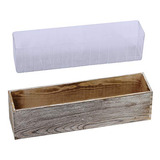 Caja De Madera Plantas Rectangular Blanqueada Caja De P...