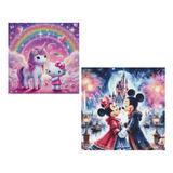 Kit De 2 Pinturas Diamantes Hello Kitty Y Disney Diy