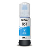 Refil Tinta Original Epson T504 Ciano