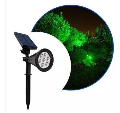 Luminária Espeto De Jardim Energia Solar Verde Led Quintal