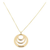 Cordão Feminino Ouro 18k Banhado 3 Elos Personalizados Frase