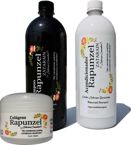 Kit Shampoo, Acondicionador Y Colágeno Rapunzel Zatarain 