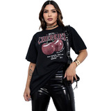 Camisa Camiseta T-shirt Cereja Estampada Cherries Feminina