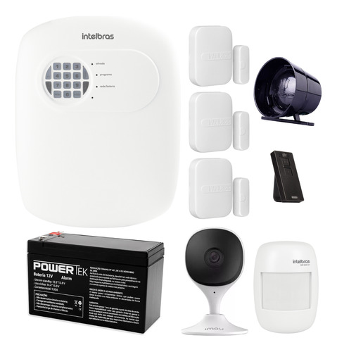 Kit De Segurança Com Alarme E Câmera Wifi 4 Sensores Sf