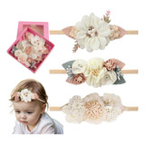 Diademas De Flores Para Bebés Y Niñas, Nailon Elástico,3 Pcs