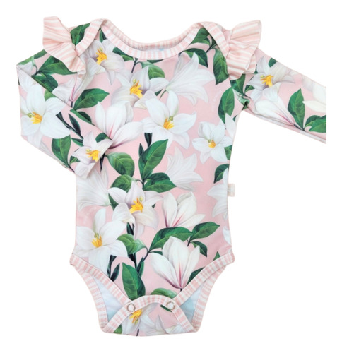 Traje De Baño Mini Anima Malla Enterito Uv Bebe Lirios Rosa