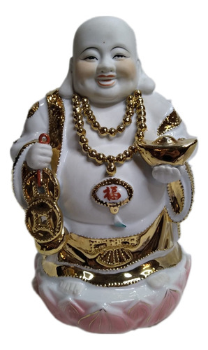 Buda Sorridente Em Porcelana