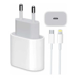 Cabo + Fonte Compatível iPhone SE X Xr 11 12 13pro 14 Usb-c