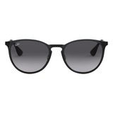 Gafas De Sol Ray-ban Erika Metal Standard, Color Negro Con Marco De Metal Color Polished Black, Lente Grey Degradada, Varilla Polished Black De Metal - Rb3539