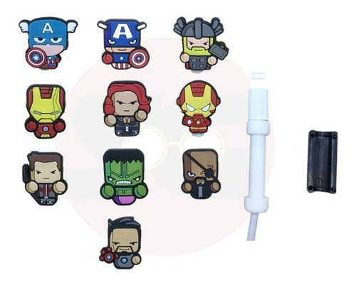 Set X 3 Protectores Para Cable Temática Marvel