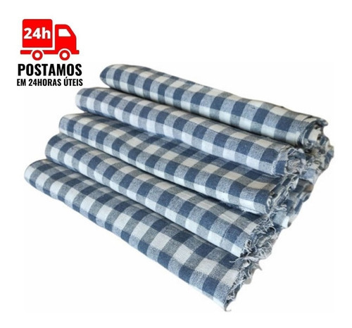 Pano De Chão Xadrez Para Limpeza - Kit 10 Unidades Cor Azul