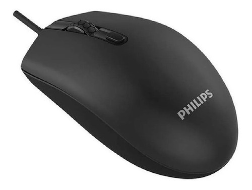 Mouse Alámbrico Usb Philips Negro Spk7204