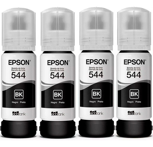 Kit 4 Botellas Tinta Epson T544 Negro L3110 L3150 L5190