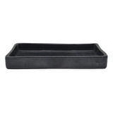 Plato Rectangular Liso #02 Barro Negro