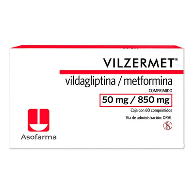 Vilzermet Comprimido 850 Mg\u002F50 Mg, 60 Comprimidos | Meses sin interés