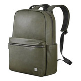 Wiwu Osun Backpack Mochila De Cuero Para Notebook 15,6 PuLG Color Verde Diseño De La Tela Texturado