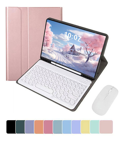 Capa Com Teclado Redondo E Mouse Para iPad Pro 11 Pol