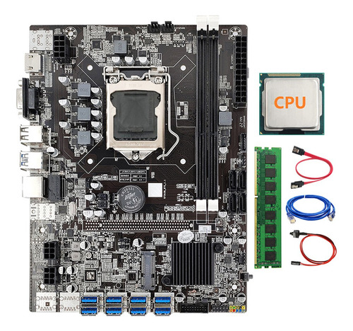 Placa Madre B75 Eth Mining 8xpcie A Usb Lga1155+ddr3 8 Gb 16