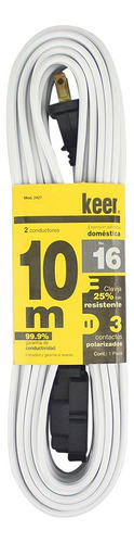 Extensión Eléctrica Domestica 3 Contactos Reforzado 10m Keer