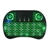 Mini Teclado Controle Sem Fio Para Tv Smart Luz Led Touchpad