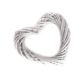 Deco Mimbre Corazón Entrelazado Blanco 20cm Ancho-alto18cm