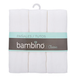 Set De 3 Pañales/tutos Bambino Blanco
