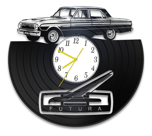 Reloj Pared Ford Falcon Disco Vinilo Vintage Calado Laser 