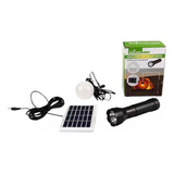 Kit Solar + Lampara + Linterna Camping Con Panel Oferta Ya !