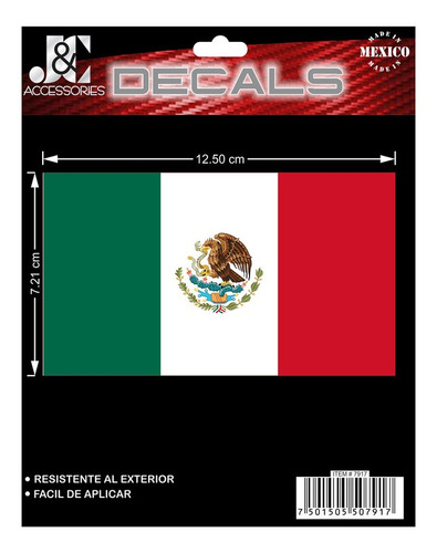 Calcomania Sticker Bandera México Vinil Para Autos