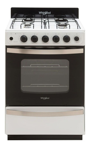 Cocina Whirlpool Wfb57dw A Gas/eléctrica 4 Hornallas  Blanca 220v Puerta Con Visor 70l