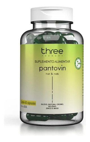 Pantovin 60 Cápsulas Força Crescimento Cabelo Three Therapy