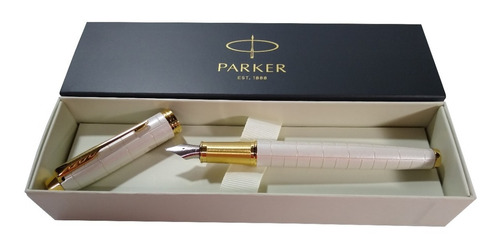 Pluma Parker Im Premium Pearl White Gt Trazo Fino