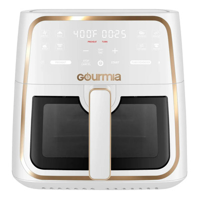 Freidora De Aire Digital Gourmia XL 8 Quarts Blanca 8 Funciones FryForce 360° | Meses sin interés