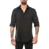 Camisa Hombre Slim-fit Negro Vcp 0118