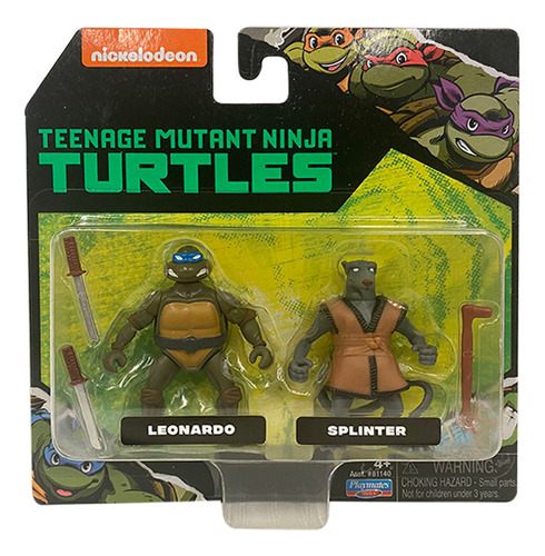 Tortugas Ninja Leonardo Y Splinter Figura 5cm 81140 Juguete