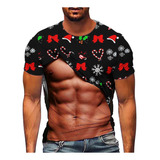 Camisetas Navideñas Divertidas Para Hombre, Estampados Gráfi