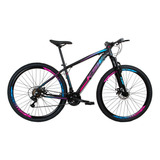 Bicicleta Aro 29 Ksw Xlt 2019 Alum Câmbios Shimano 21v Disco Cor Pink/azul Tamanho Do Quadro 17