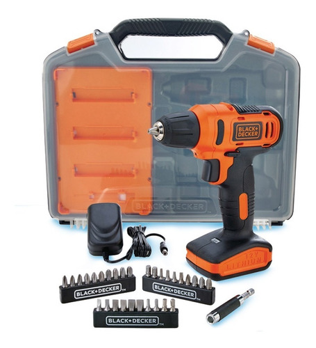 Kit Parafusadeira E Furadeira 12v Com 31 Acessórios E Maleta Black+decker Ld12sc Laranja 110v/220v