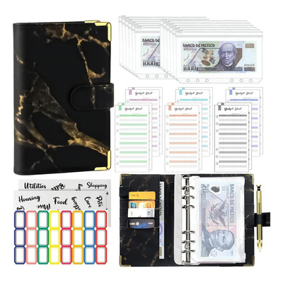 Carpeta Negra A6 con Sobres para Organización de Finanzas y Ahorro | MercadoLibre