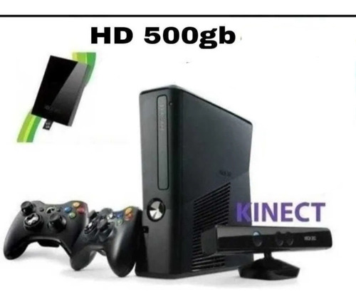Xbox 360 S + 02 Controles M + Kinect, Tudo Original !