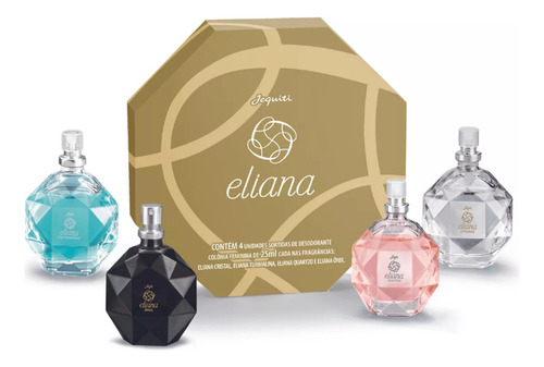 Kit3 Deo Colônia Eliana:cristal; Quartzo E Turmalina Jequiti