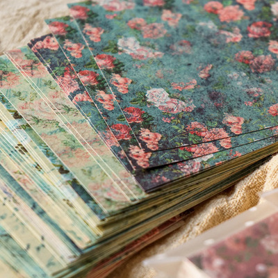 120 Hojas Papel Decorativo Vintage Floral Para Scrapbooking | Meses sin interés