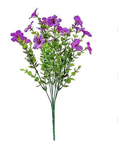 Ramo De Flores De Imitación Violeta De 7 Puntas Para Decorac