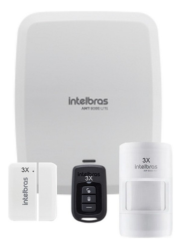 Kit Alarme Intelbras Amt 8000 Lite 3 Sensor Porta 3 Infra Pt