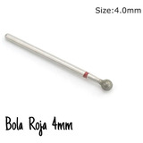 1 Fresa Para Manicure Diamantada ( Bola Roja 4mm  )