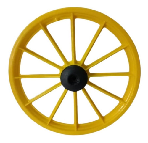 Roda Bicicleta Aro 16 Dianteira Amarela 12 Raios S/ Eixo 