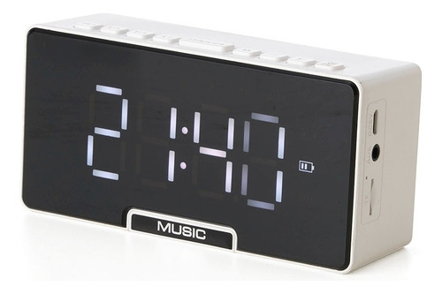 Relógio De Mesa Caixinha De Som Bluetooth Sd Despertador