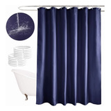 Cortina De Baño Impermeable 180x200cm Lavable Con 12 Ganchos