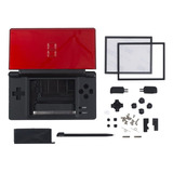 Carcasa Para Nintendo Ds Lite Rojo / Negro (sólido)