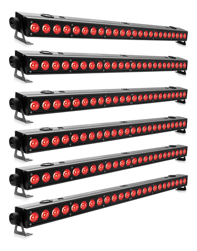 6x Ribalta Led Rgbw 24 Leds 12w Quadriled 4n1 Dmx Pixel